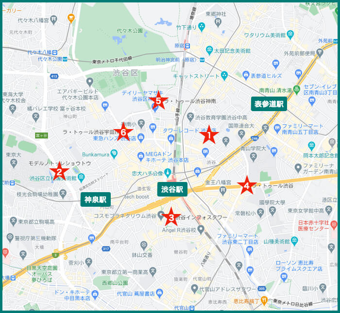 渋谷タワーマンションの地図