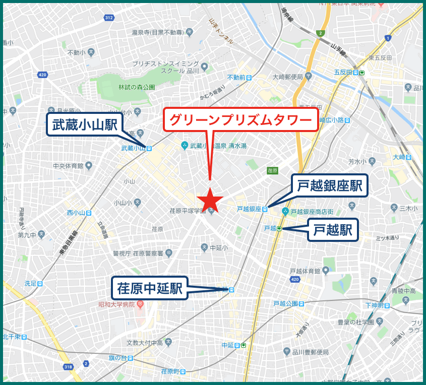 グリーンプリズムタワーの地図