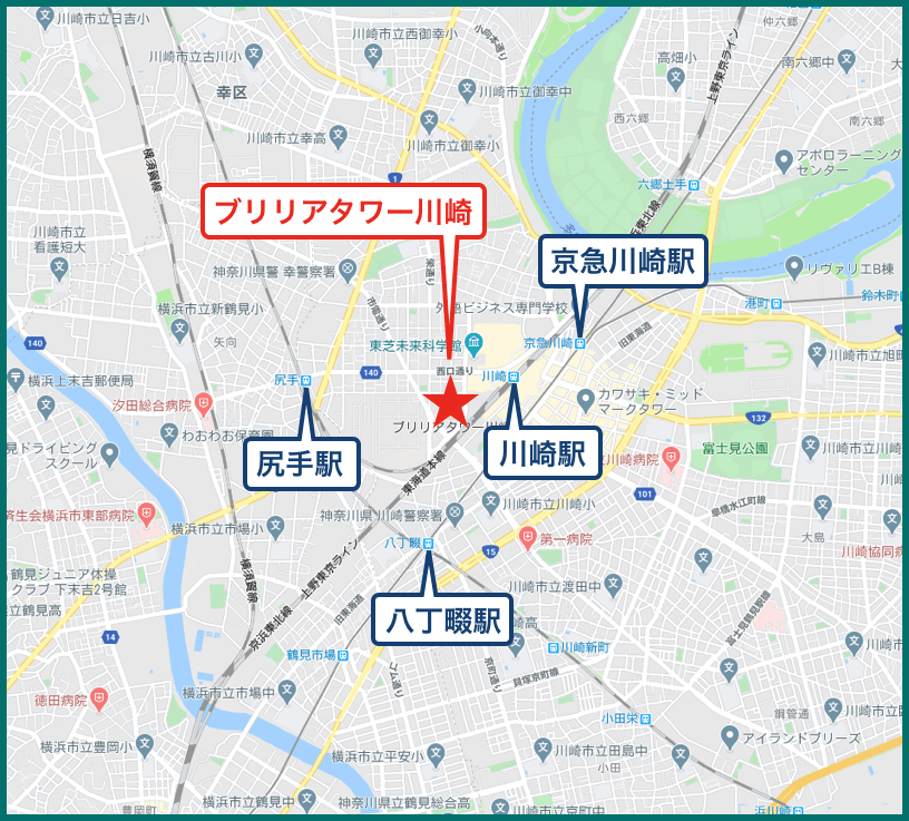 ブリリアタワー川崎の地図