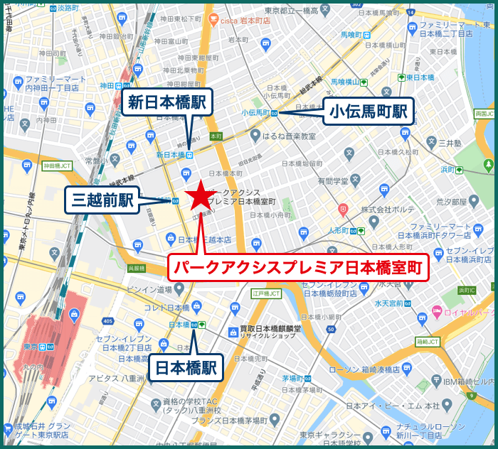 パークアクシスプレミア日本橋室町の地図