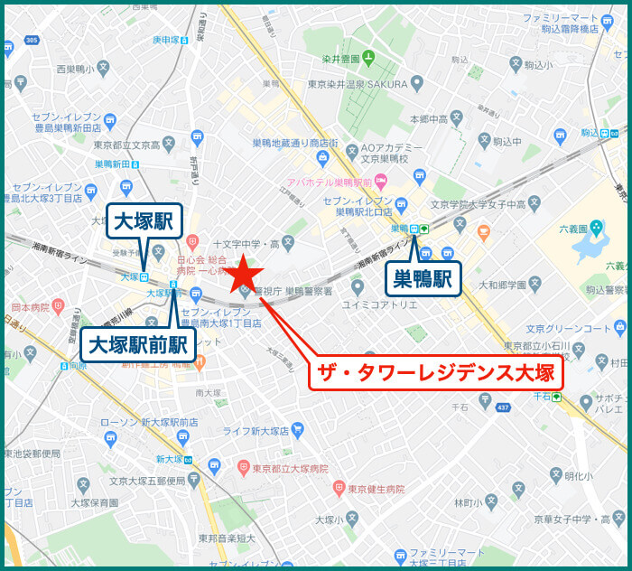 ザ・タワーレジデンス大塚の地図