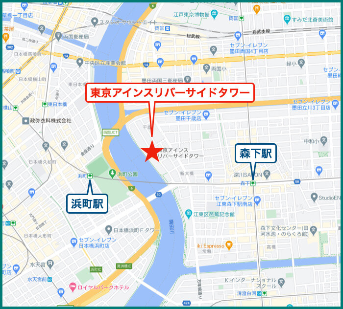 東京アインスリバーサイドタワーの地図