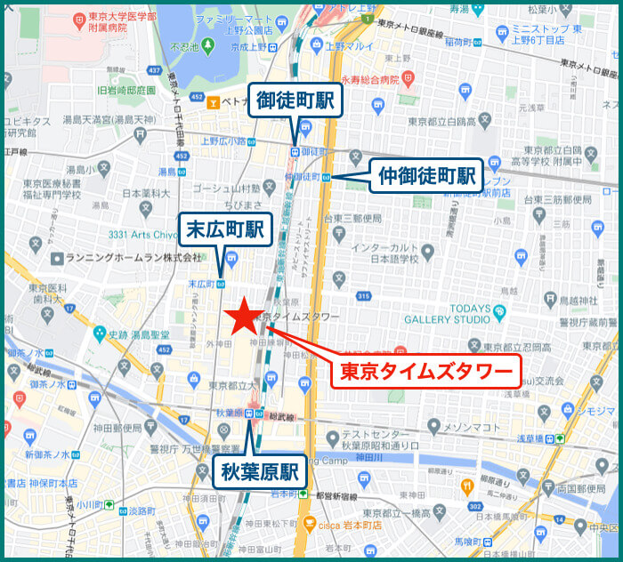 東京タイムズタワーの地図