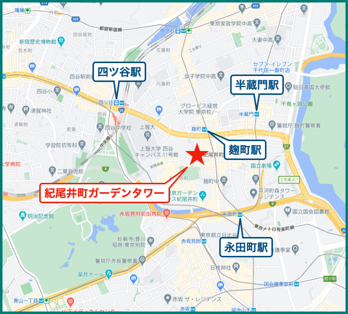 紀尾井町ガーデンタワーの地図